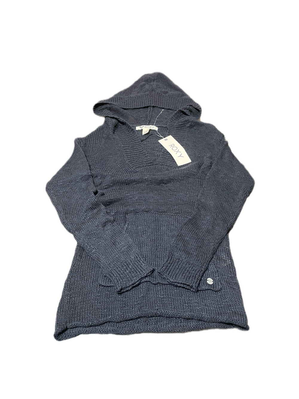 Roxy Warm Heart women's hooded sweater, size XS, navy blue, new
